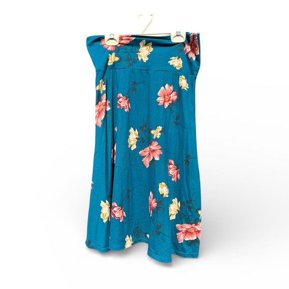 Floral Teal Skirt - Picture 2 of 4